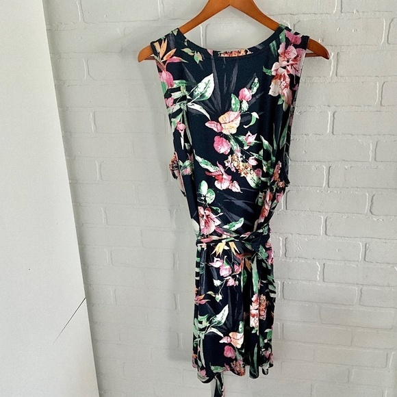 Reitmans Mini dress Coquette Resort Wear Aloha Navy Tropical Floral print 3X - Picture 5 of 9